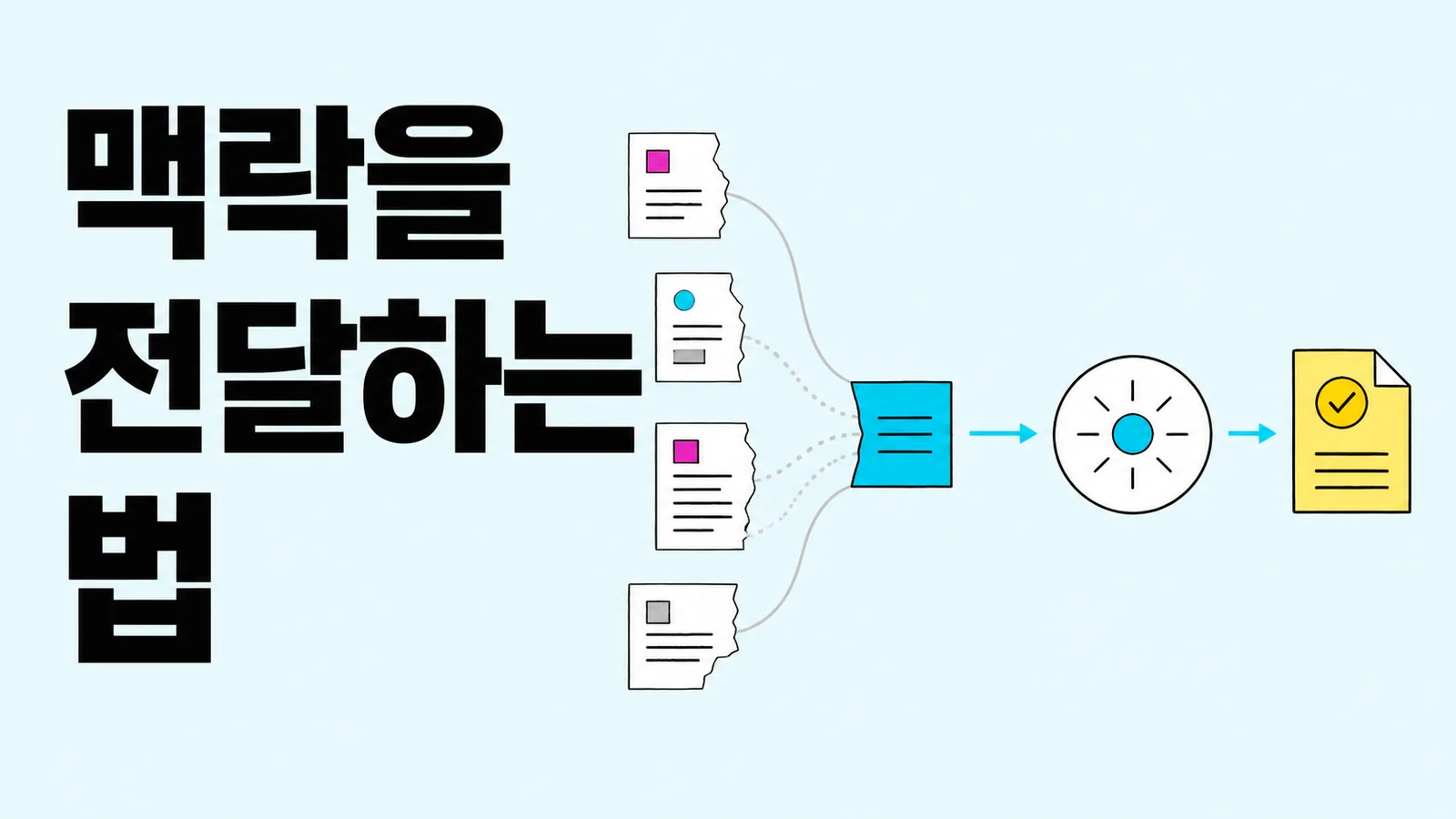 맥락을 전달하는 법을 표현한 에디토리얼 썸네일