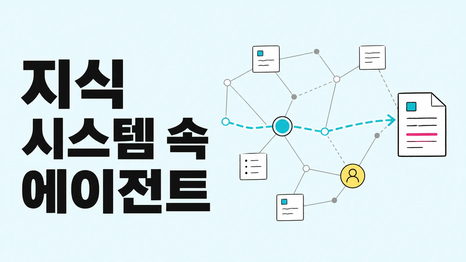 지식 시스템 속 에이전트를 표현한 에디토리얼 썸네일